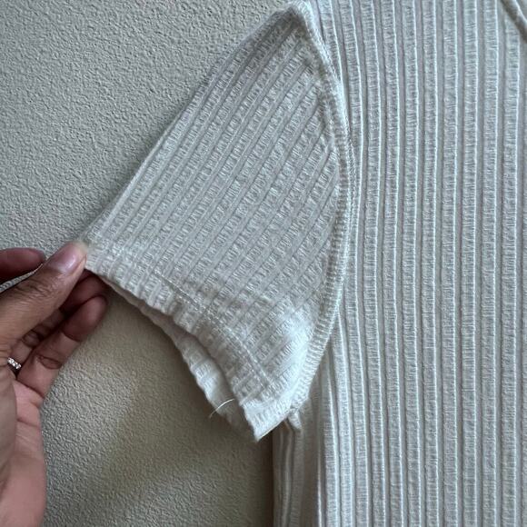 FREE PEOPLE White Crewneck Short Sleeve Bodycon Midi Dress Women's XS Beachy - Picture 3 of 6